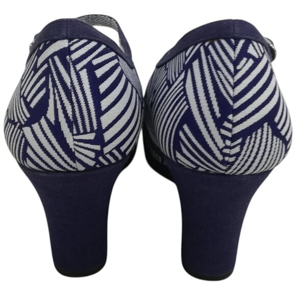 Ruby Shoo Mary Jane Heel Shoes Size EU 38 US 7 Red Flower Retro Geometric - Picture 4 of 12